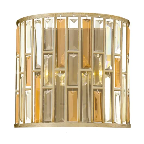 Lampa ścienna Gemma HK-GEMMA2-A-SL Elstead Lighting 2x60W E14 Stal Złoty