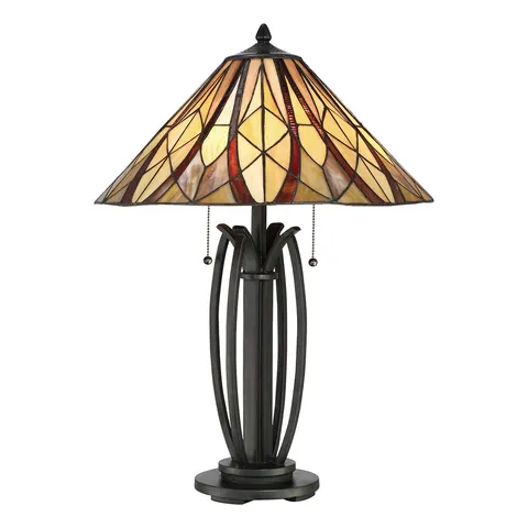 Lampa stojąca Victory QZ-VICTORY-TL Elstead Lighting 2x60W E27 Szkło Brązowy