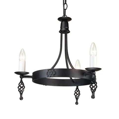 Lampa wisząca Żyrandol Belfry BY3-BLACK Elstead Lighting 3x60W E14 Stal Czarny