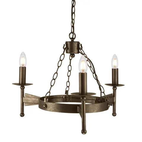 Lampa wisząca Żyrandol Cromwell CW3-OLD-BRZ Elstead Lighting 3x60W E14 Żelazo Brązowy