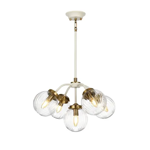 Lampa wisząca Żyrandol Cosmos DL-COSMOS5 Elstead Lighting 5x8W E14 Stal Beżowy