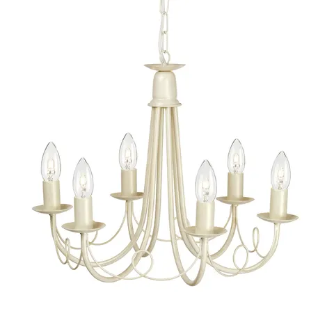 Lampa wisząca Żyrandol Minster MN6-IV-GOLD Elstead Lighting 6x60W E14 Stal Beżowy