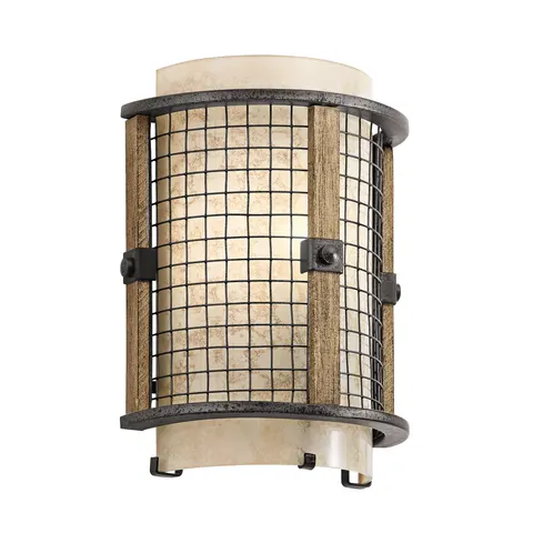 Lampa ścienna Ahrendale KL-AHRENDALE1 Elstead Lighting 1x60W E14 Stal Beżowy