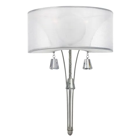 Lampa ścienna Mime HK-MIME2 Elstead Lighting 2x60W E14 Stal Srebrny