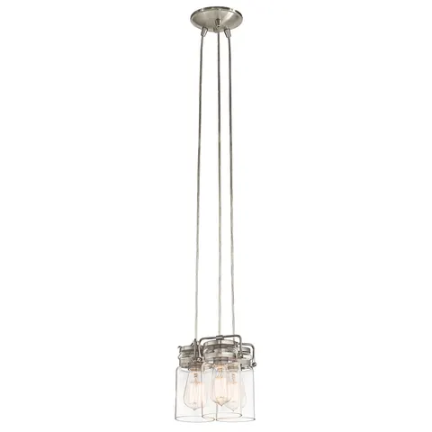Lampa wisząca Brinley KL-BRINLEY3-NI Elstead Lighting 3x60W E27 Stal Srebrny
