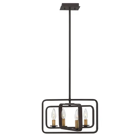 Lampa wisząca Quentin HK-QUENTIN-4P-A Elstead Lighting 4x60W E14 Stal Brązowy