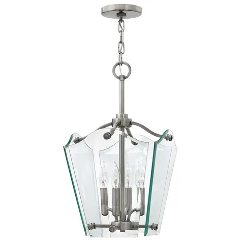 Lampa wisząca Wingate HK-WINGATE-P-S Elstead Lighting 4x60W E14 Stal Srebrny