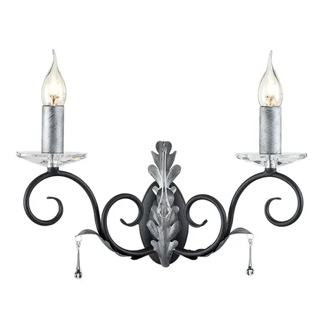 Lampa ścienna Amarilli AML2-BLK-SILVER Elstead Lighting 2x60W E14 Stal Srebrny