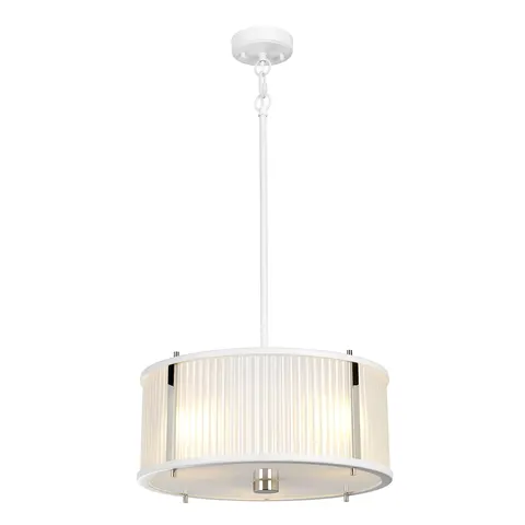 Lampa wisząca Corona DL-CORONA-3P-WPN Elstead Lighting 3x60W E27 Stal Biały