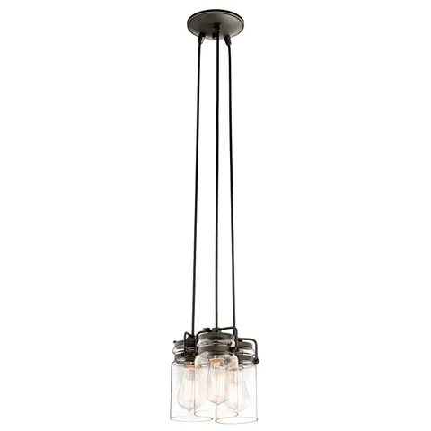 Lampa wisząca Brinley KL-BRINLEY3-OZ Elstead Lighting 3x60W E27 Stal Czarny
