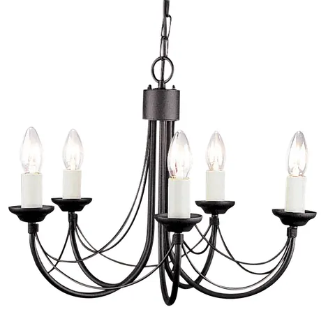 Lampa wisząca Żyrandol Carisbrooke CB5-BLACK Elstead Lighting 5x60W E14 Stal Czarny