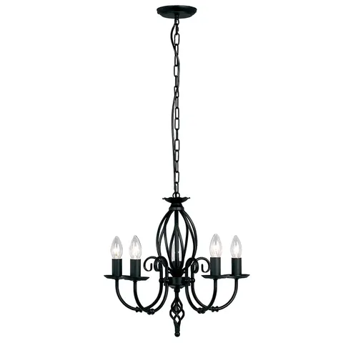 Lampa wisząca Żyrandol Artisan ART5-BLACK Elstead Lighting 5x60W E14 Stal Czarny