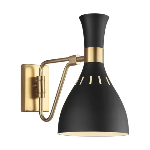 Lampa ścienna Joan FE-JOAN1-MB Elstead Lighting 1x60W E27 Stal Czarny/Złoty