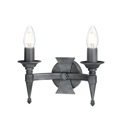 Lampa ścienna Saxon SAX2-BLK-SIL Elstead Lighting 2x60W E14 Żelazo Grafit