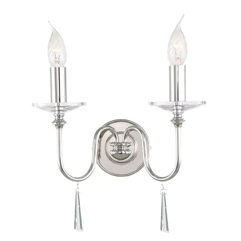 Lampa ścienna Finsbury Park FP2-POL-NICKEL Elstead Lighting 2x60W E14 Stal Chrom