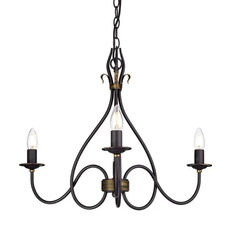 Lampa wisząca Żyrandol Windermere WM3 Elstead Lighting 3x60W E14 Żelazo Brązowy