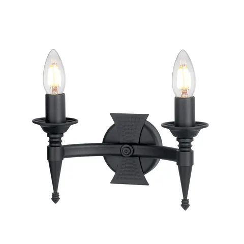 Lampa ścienna Saxon SAX2-BLK Elstead Lighting 2x60W E14 Żelazo Czarny