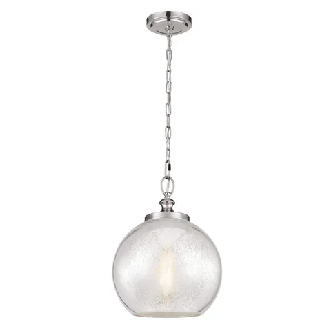 Lampa wisząca Tabby FE-TABBY-P-M Elstead Lighting 1x60W E27 Szkło Srebrny
