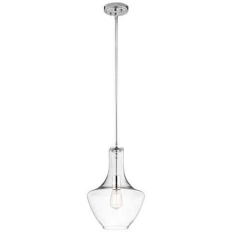 Lampa wisząca Everly KL-EVERLY-P-S-CH Elstead Lighting 1x60W E27 Stal Chrom