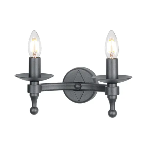 Lampa ścienna Warwick WR2-GRAPHITE Elstead Lighting 2x60W E14 Żelazo Grafit