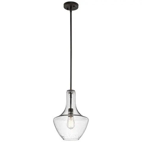 Lampa wisząca Everly KL-EVERLY-P-S-OZ Elstead Lighting 1x60W E27 Stal Brązowy