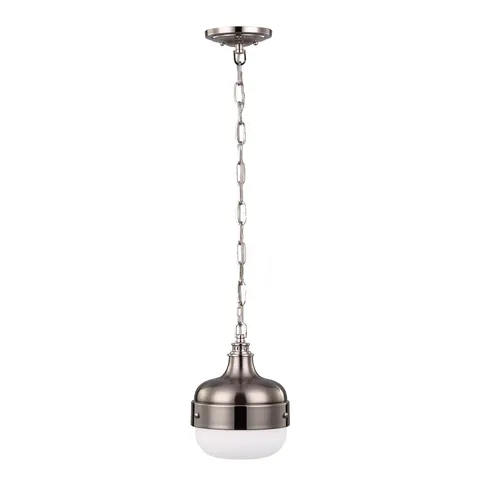 Lampa wisząca Cadence FE-CADENCE-1P-BS Elstead Lighting 1x75W E27 Stal Srebrny