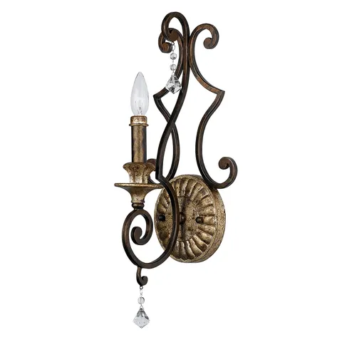 Lampa ścienna Marquette QZ-MARQUETTE1 Elstead Lighting 1x60W E14 Stal Brązowy