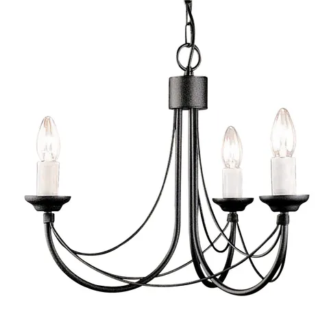Lampa wisząca Żyrandol Carisbrooke CB3-BLACK Elstead Lighting 3x60W E14 Stal Czarny