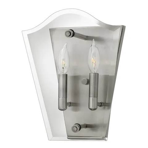 Lampa ścienna Wingate HK-WINGATE2 Elstead Lighting 2x60W E14 Stal Srebrny