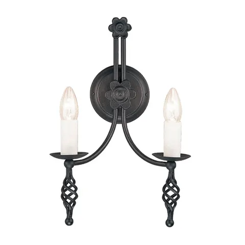 Lampa ścienna Belfry BY2-BLACK Elstead Lighting 2x60W E14 Stal Czarny
