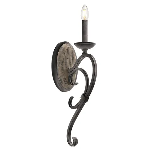 Lampa ścienna Taulbee KL-TAULBEE1 Elstead Lighting 1x60W E14 Drewno Stalowy
