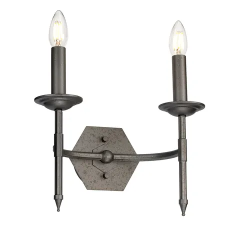 Lampa ścienna Crown CROWN2 Elstead Lighting 2x60W E14 Stal Stalowy