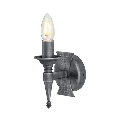 Lampa ścienna Saxon SAX1-BLK-SIL Elstead Lighting 1x60W E14 Żelazo Grafit