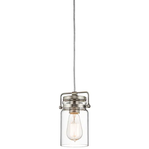 Lampa wisząca Brinley KL-BRINLEY-MP-NI Elstead Lighting 1x60W E27 Stal Srebrny