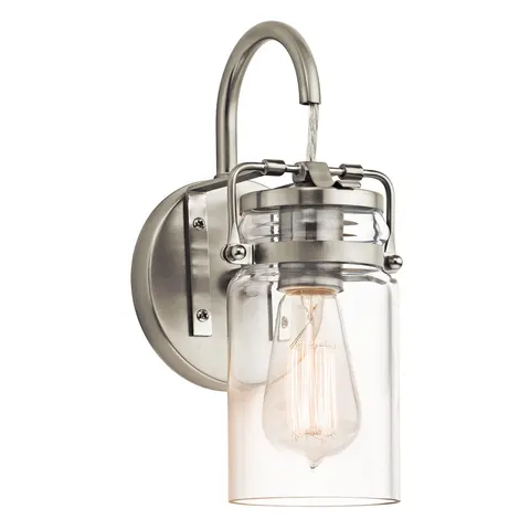 Lampa ścienna Brinley KL-BRINLEY1-NI Elstead Lighting 1x60W E27 Stal Srebrny