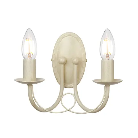 Lampa ścienna Minster MN2-IV-GOLD Elstead Lighting 2x60W E14 Stal Beżowy