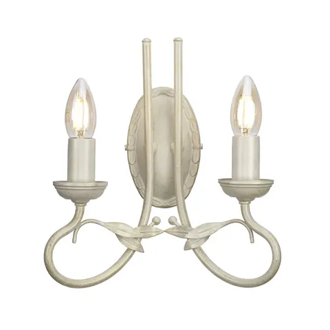 Lampa ścienna Olivia OV2-IVORY-GOLD Elstead Lighting 2x60W E14 Metal Beżowy