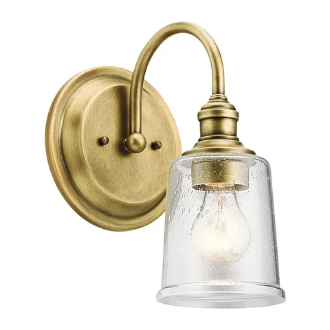 Lampa ścienna Waverly KL-WAVERLY1-NBR Elstead Lighting 1x60W E27 Stal Mosiądz