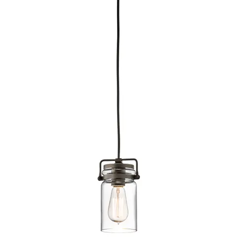 Lampa wisząca Brinley KL-BRINLEY-MP-OZ Elstead Lighting 1x60W E27 Stal Brązowy