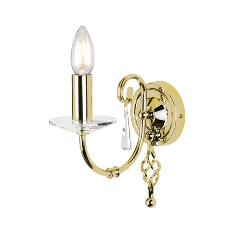 Lampa ścienna Aegean AG1-POL-BRASS Elstead Lighting 1x60W E14 Stal Złoty