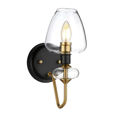 Lampa ścienna Armand DL-ARMAND1-AB Elstead Lighting 1x40W E14 Stal Mosiądz