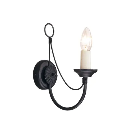 Lampa ścienna Carisbrooke CB1-BLACK Elstead Lighting 1x60W E14 Stal Czarny