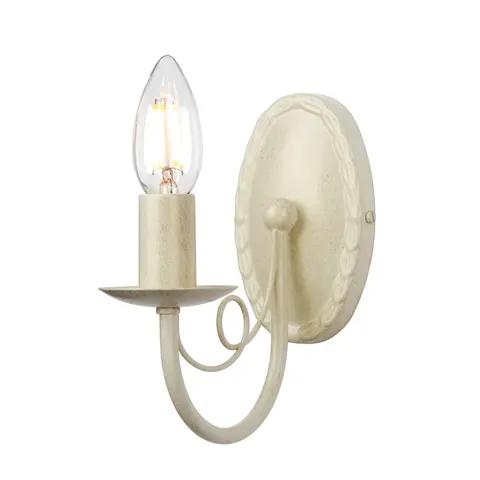 Lampa ścienna Minster MN1-IV-GOLD Elstead Lighting 1x60W E14 Stal Biały