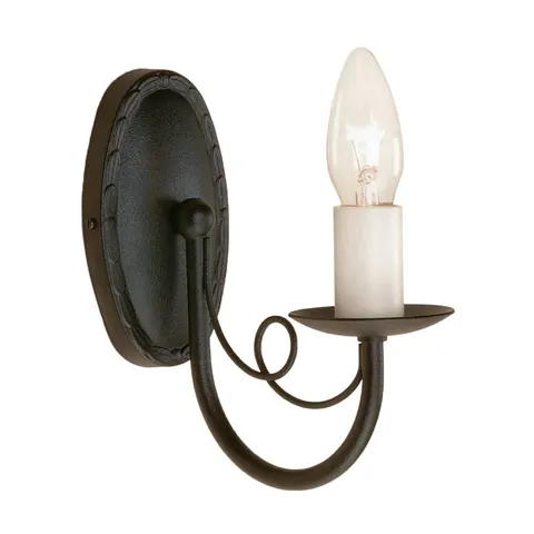 Lampa ścienna Minster MN1-BLACK Elstead Lighting 1x60W E14 Stal Czarny