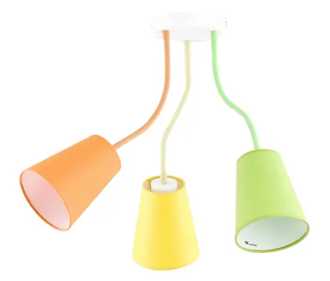 Lampa sufitowa z trzema kolorowymi abażurami na elastycznych ramionach do pokoju dziecięcego 3xE27 WIRE COLOUR - 2106