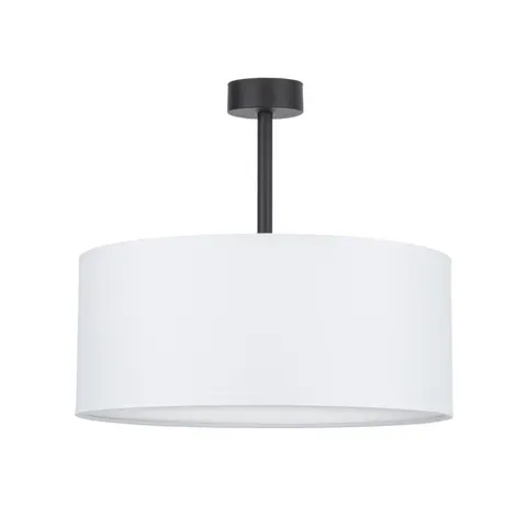 Elegancka lampa sufitowa z czarnym stelażem i białym abażurem do sypialni, jadalni 4xE27 RONDO WHITE - 4243