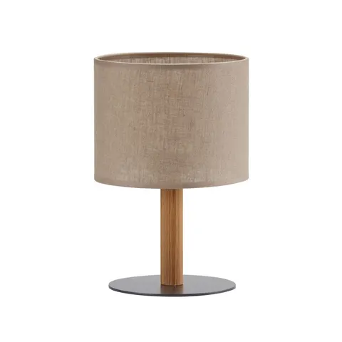 Lampka nocna z lnianym kloszem do sypialni w stylu rustykalnym DEVA NATURE 1xE27 - 5192