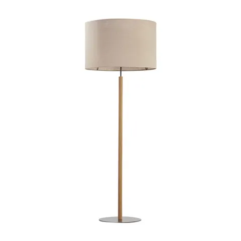 Klasyczna lampa podłogowa z abażurem z lnu do salonu Ø50cm DEVA NATURE 1xE27 - 5199