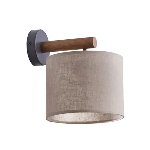 Kinkiet DEVA NATURE drewno i len 1xE27 - 6106