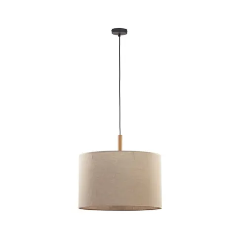 Stylowa lampa wisząca z lnianym abażurem w kształcie walca DEVA NATURE 1xE27 - 6107